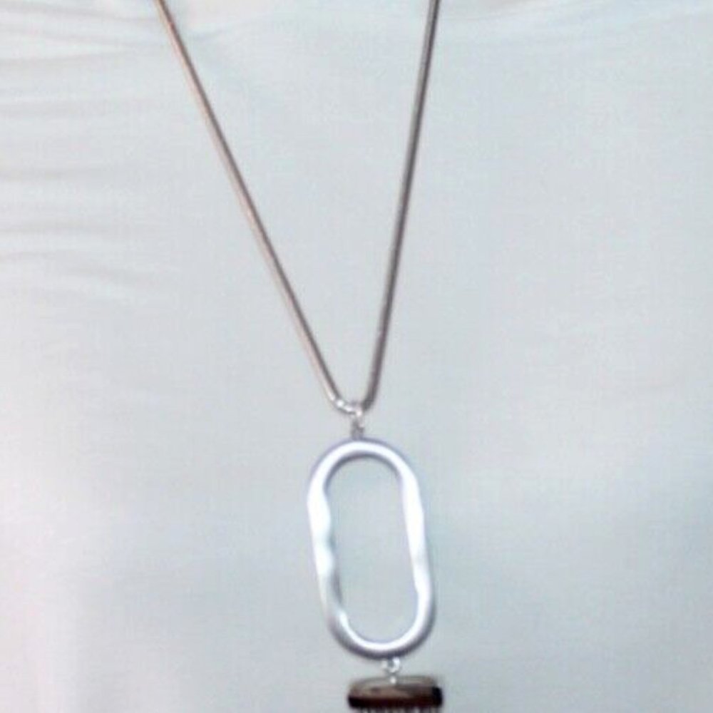 HALOGEN Necklaces silver Tone Snake Chain Geometric Shape Women Pendant - Picture 8 of 8
